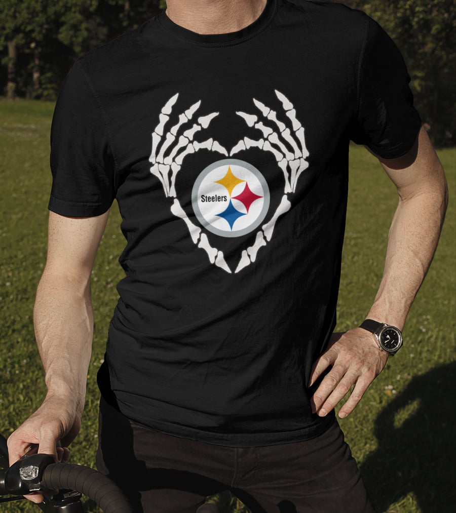 Steelers Skeleton Heart T-Shirt