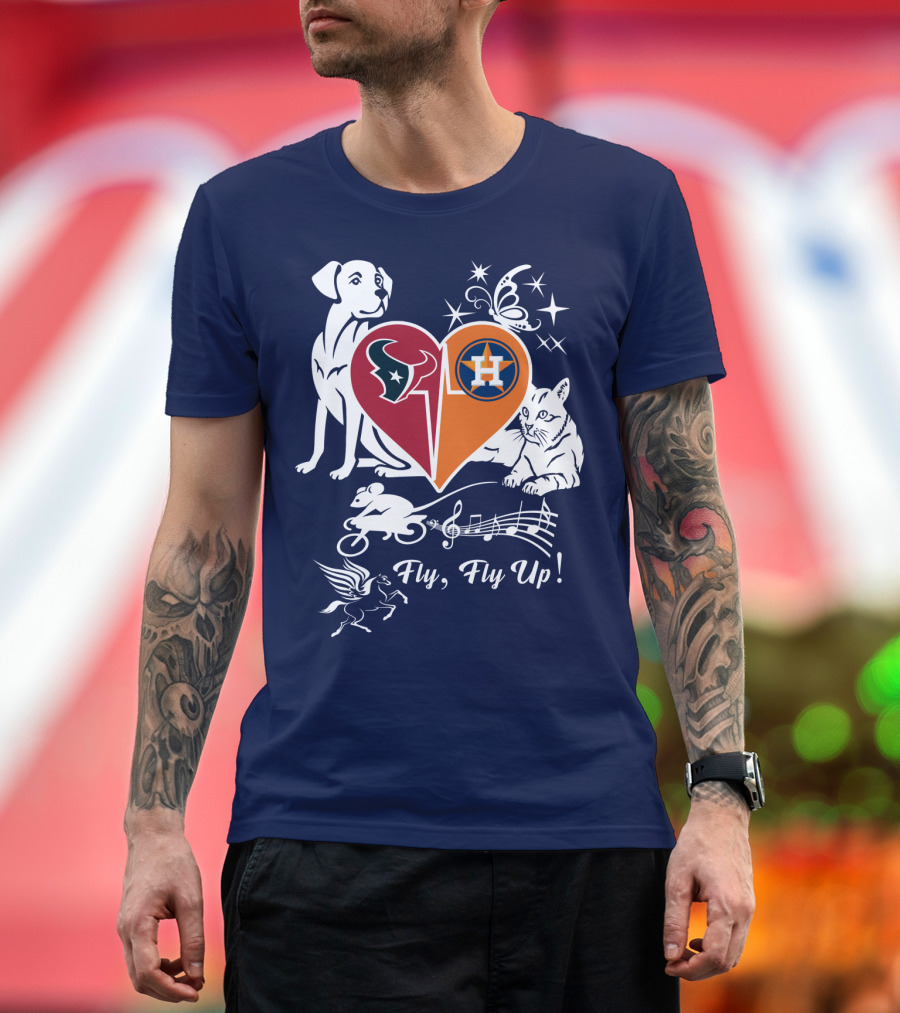 Houston Texans And Astros Love Fly Fly Up T-Shirt