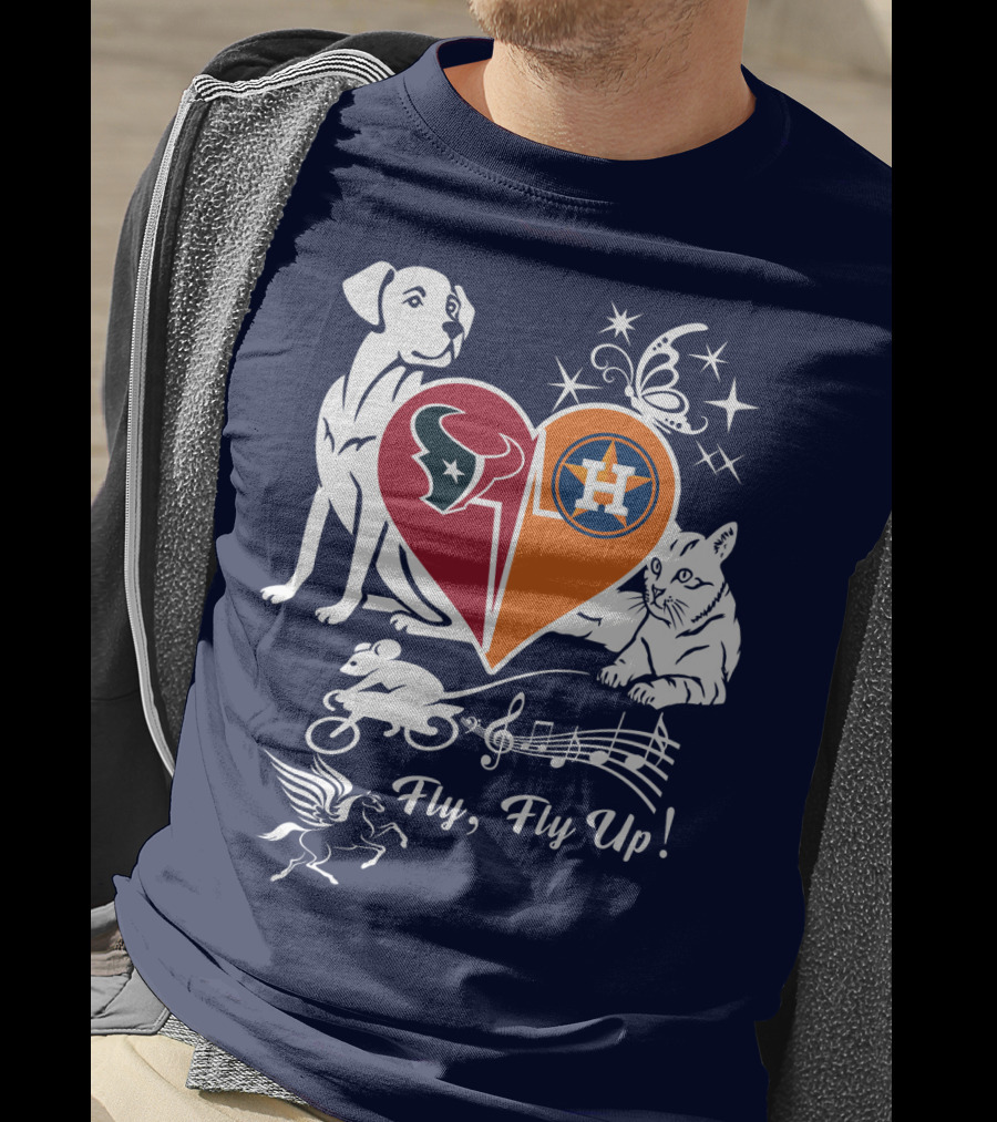 Houston Texans And Astros Love Fly Fly Up T-Shirt