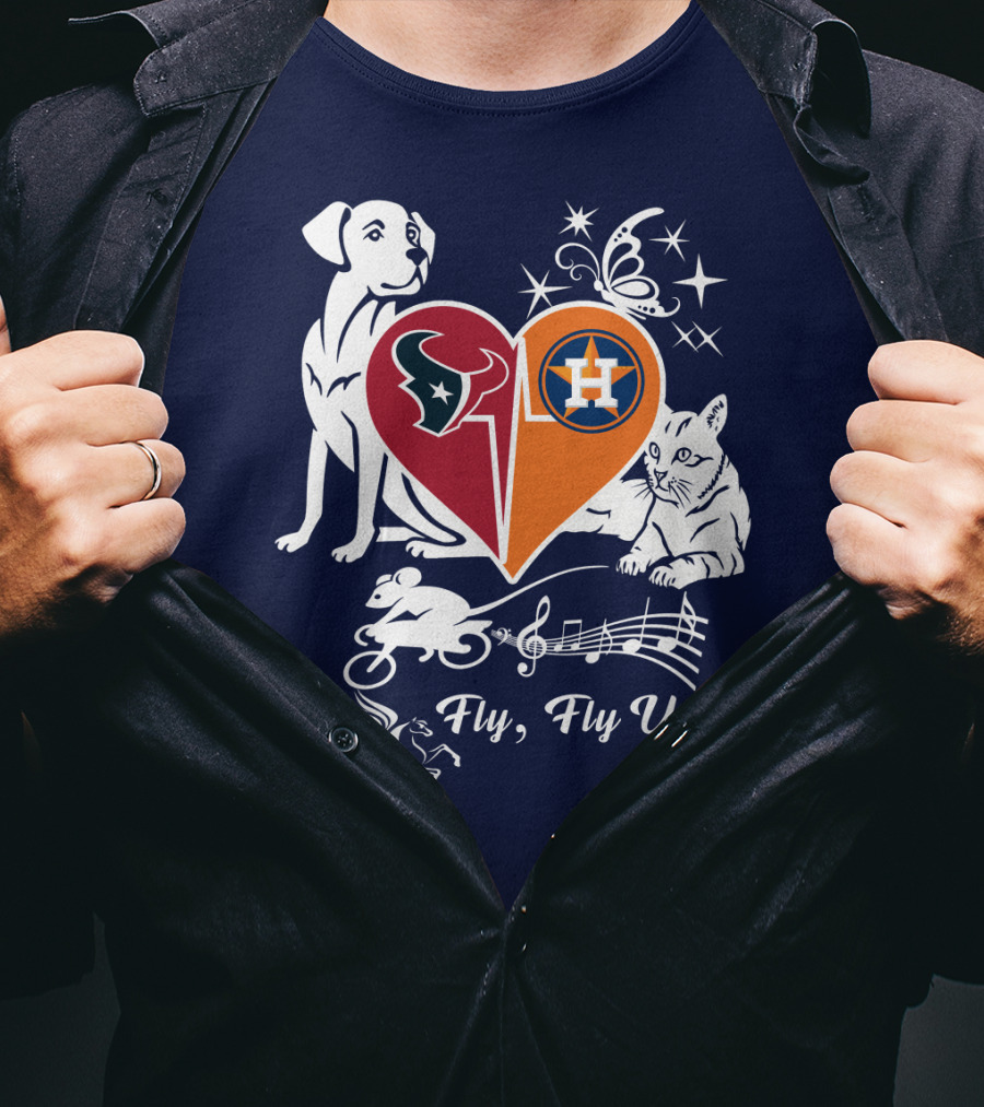 Houston Texans And Astros Love Fly Fly Up T-Shirt