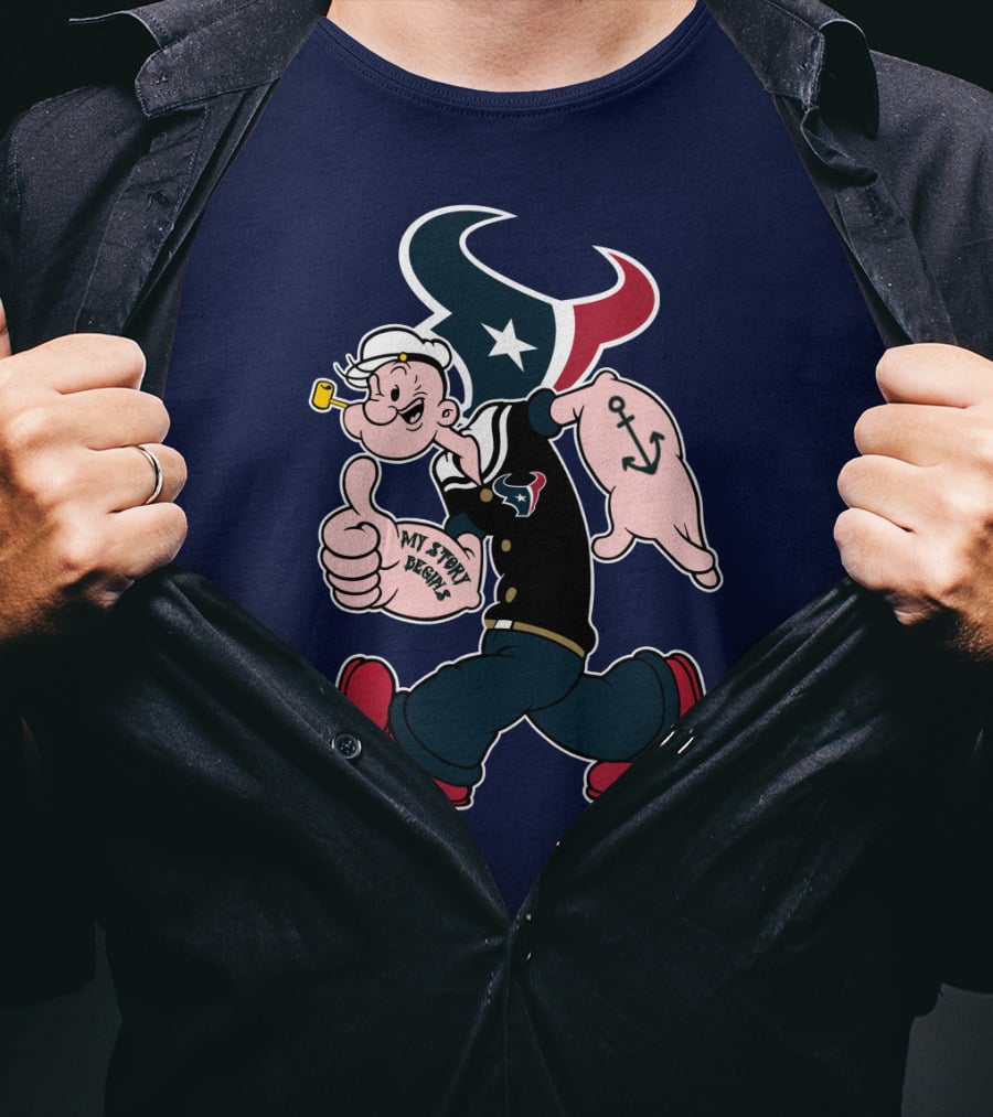 Texans Popeye My Story Begins Anchor T-Shirt