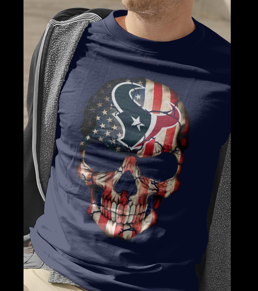 Texans Skull American Flag T-Shirt