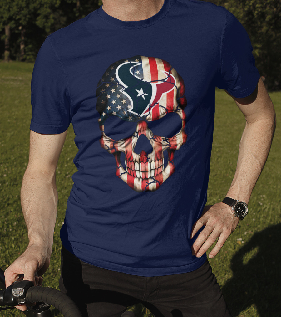 Texans Skull American Flag T-Shirt