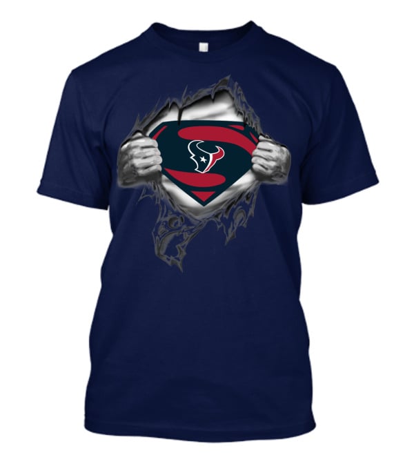 Texans Superhero Logo Rip T-Shirt