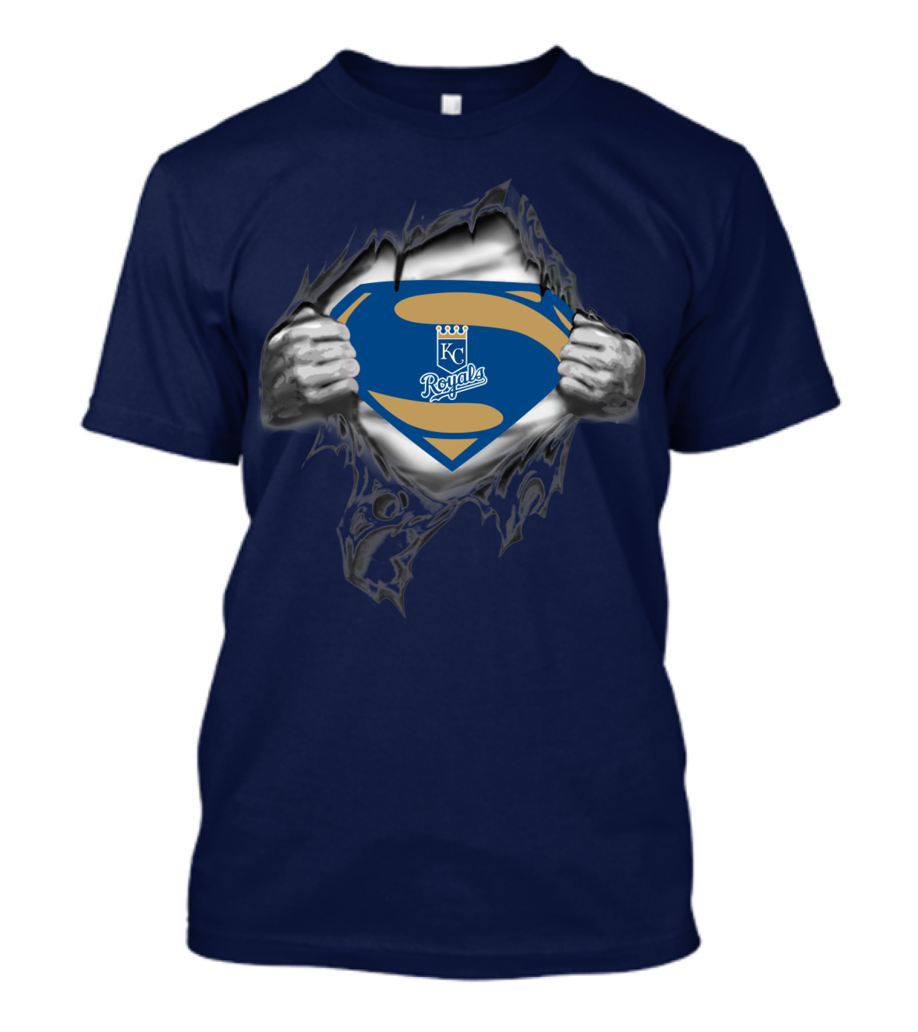 Kansas City Royals Superman Logo Torn T-Shirt