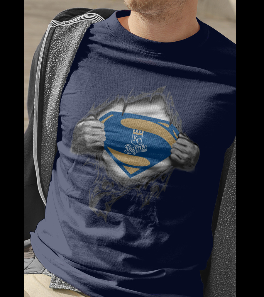 Kansas City Royals Superman Logo Torn T-Shirt