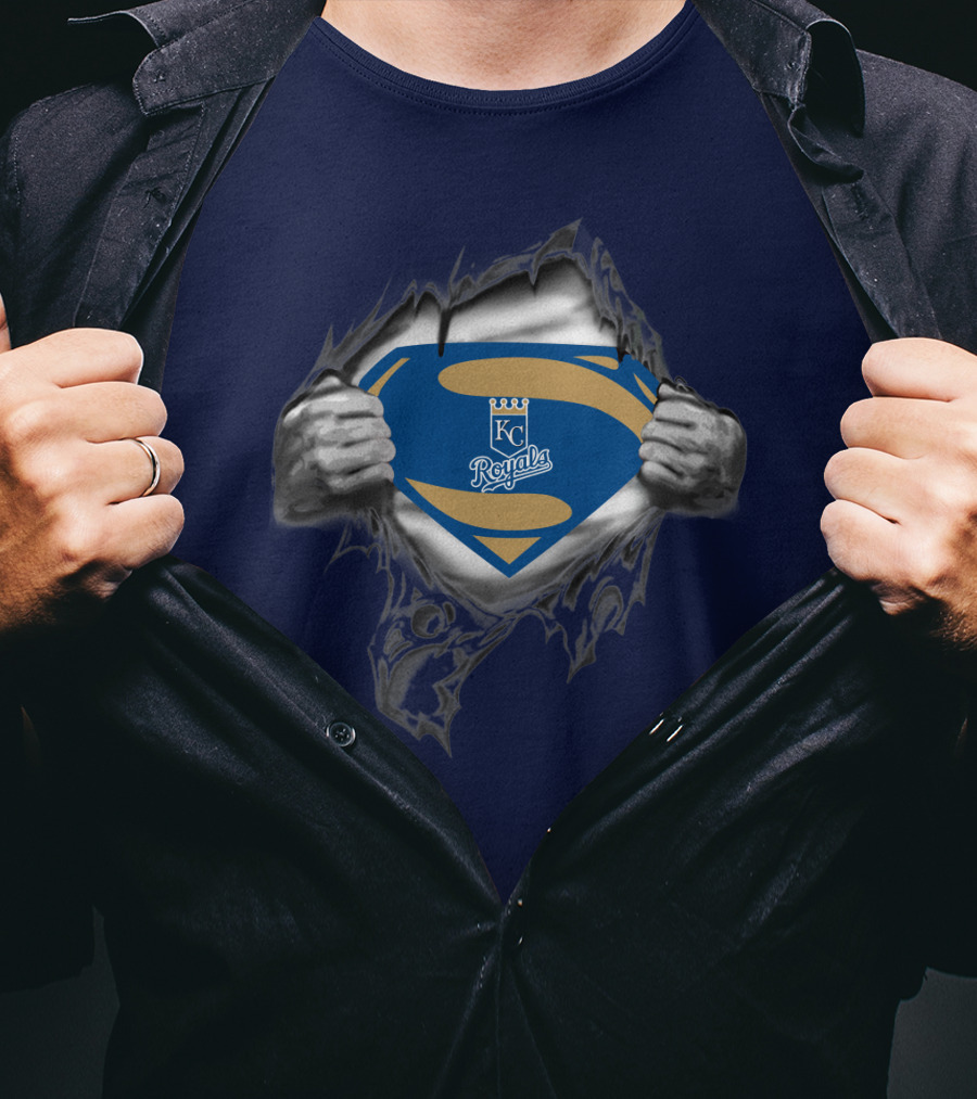 Kansas City Royals Superman Logo Torn T-Shirt