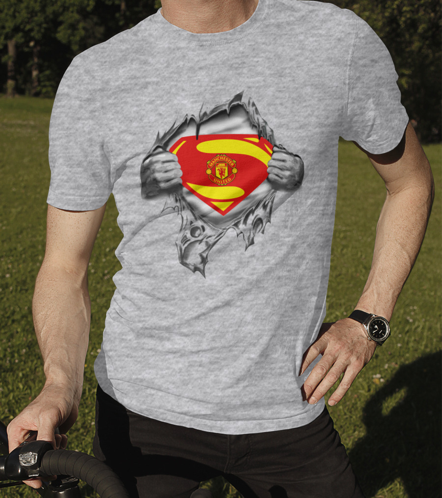 Superman Manchester United Crest Rip Open T-Shirt