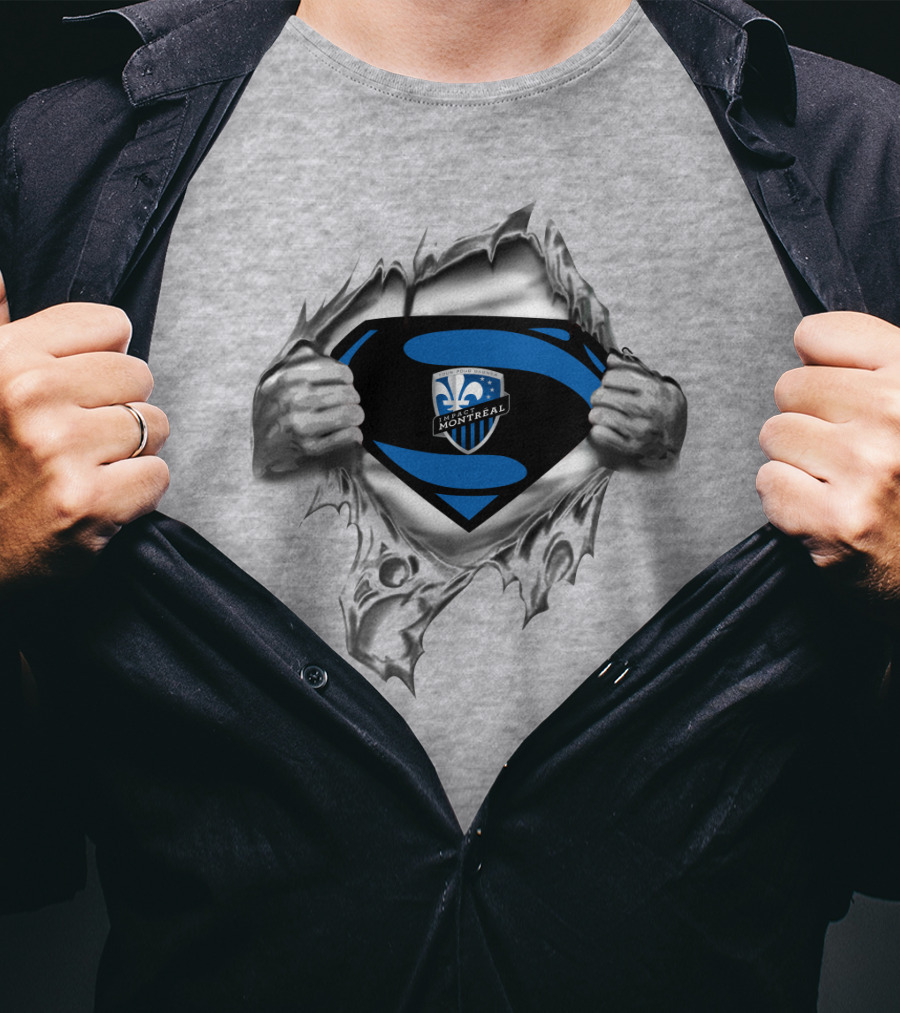 Imfc Montreal Impact Badge Inside Heroic Tear T-Shirt