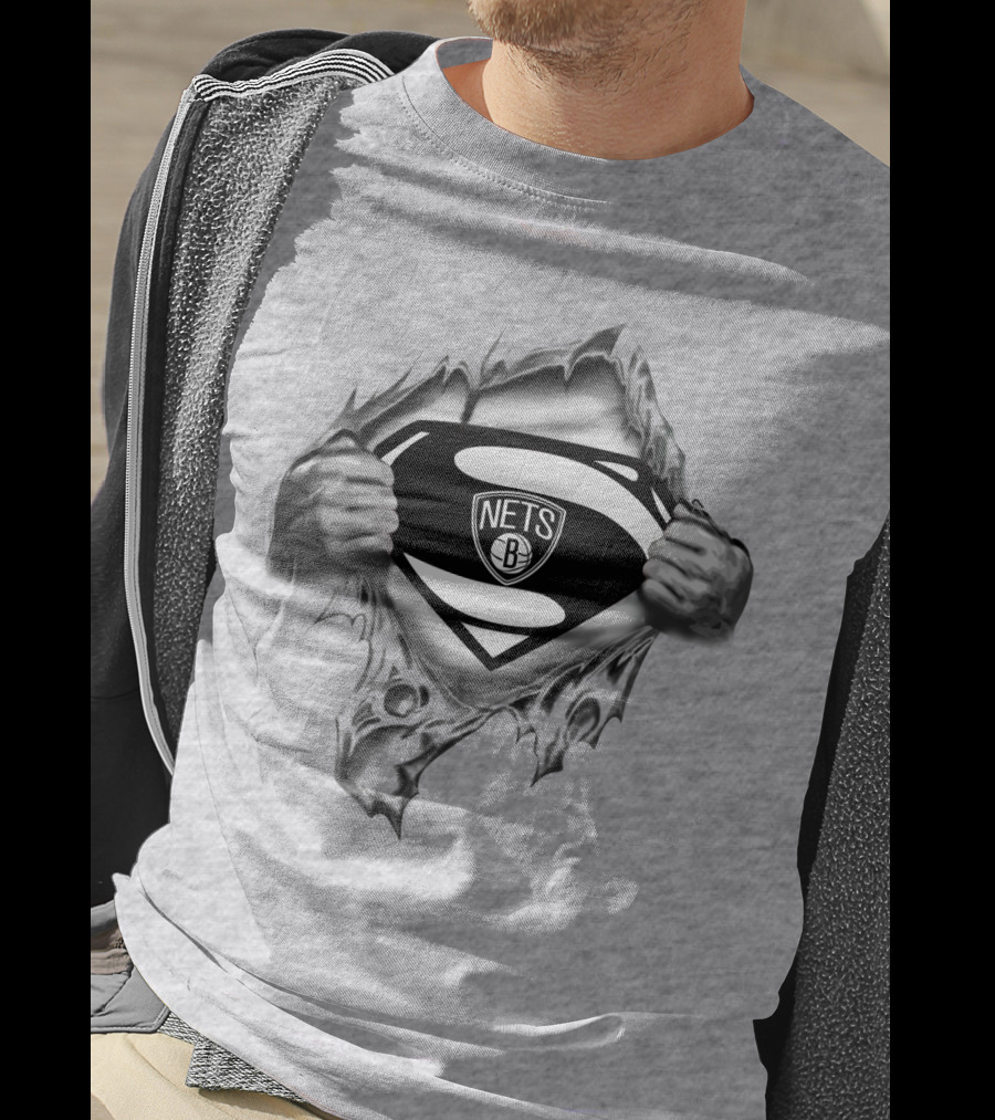 Brooklyn Nets Logo Superman Comic Style Burst T-Shirt
