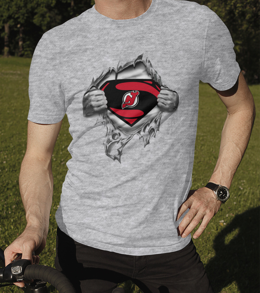 Superhero Jersey Devils Logo Inner Strength T-Shirt