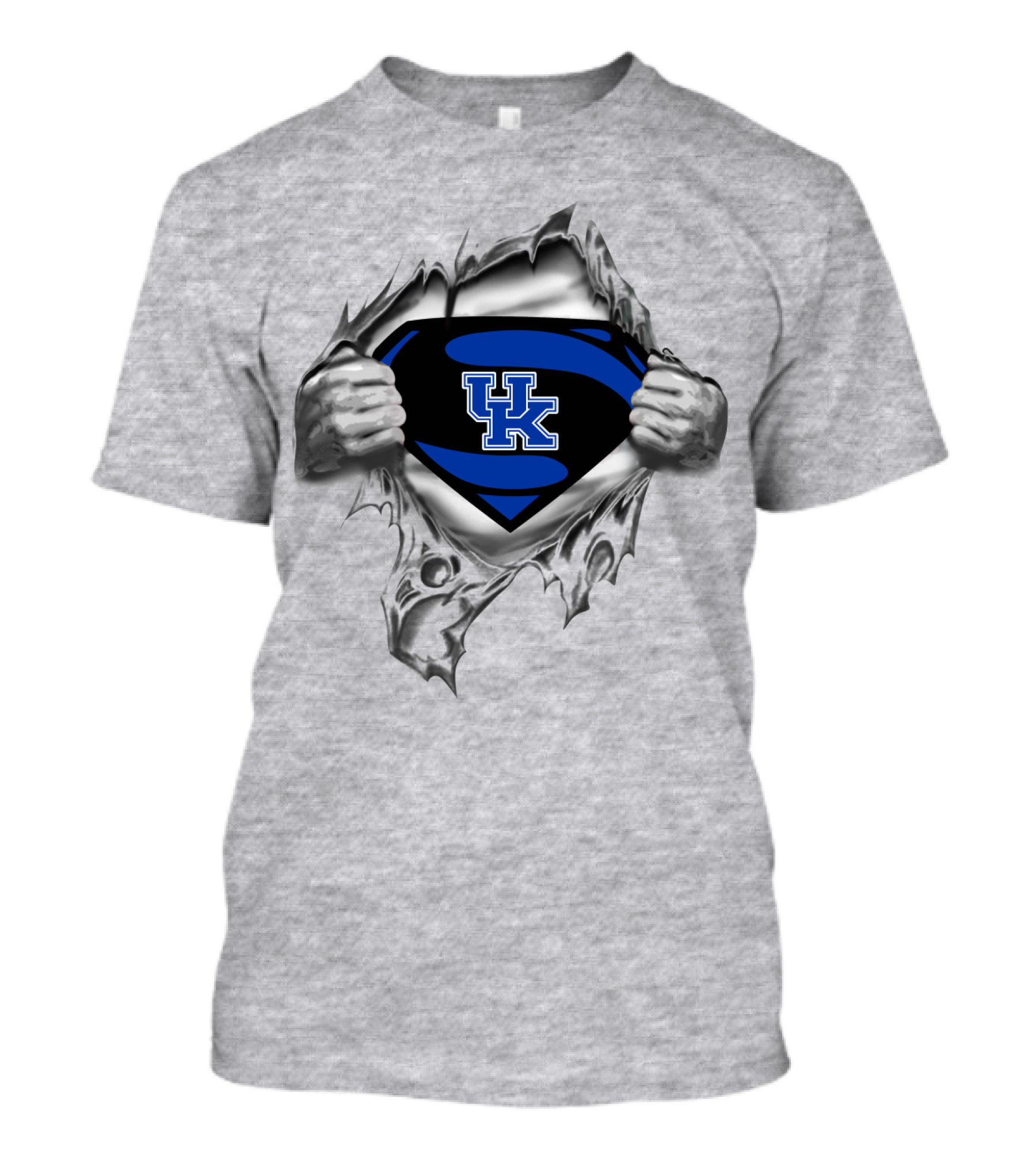 Uk Blue Superman Emblem Kentucky Wildcats T-Shirt