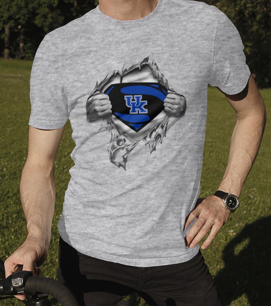 Uk Blue Superman Emblem Kentucky Wildcats T-Shirt