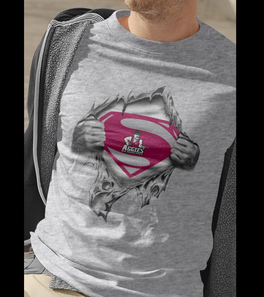 Superman Emblem With New Mexico State Aggies T-Shirt