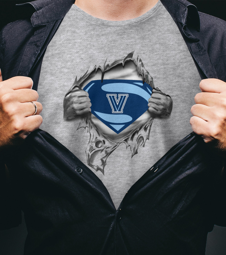 Villanova Wildcats Logo Superman Style V T-Shirt