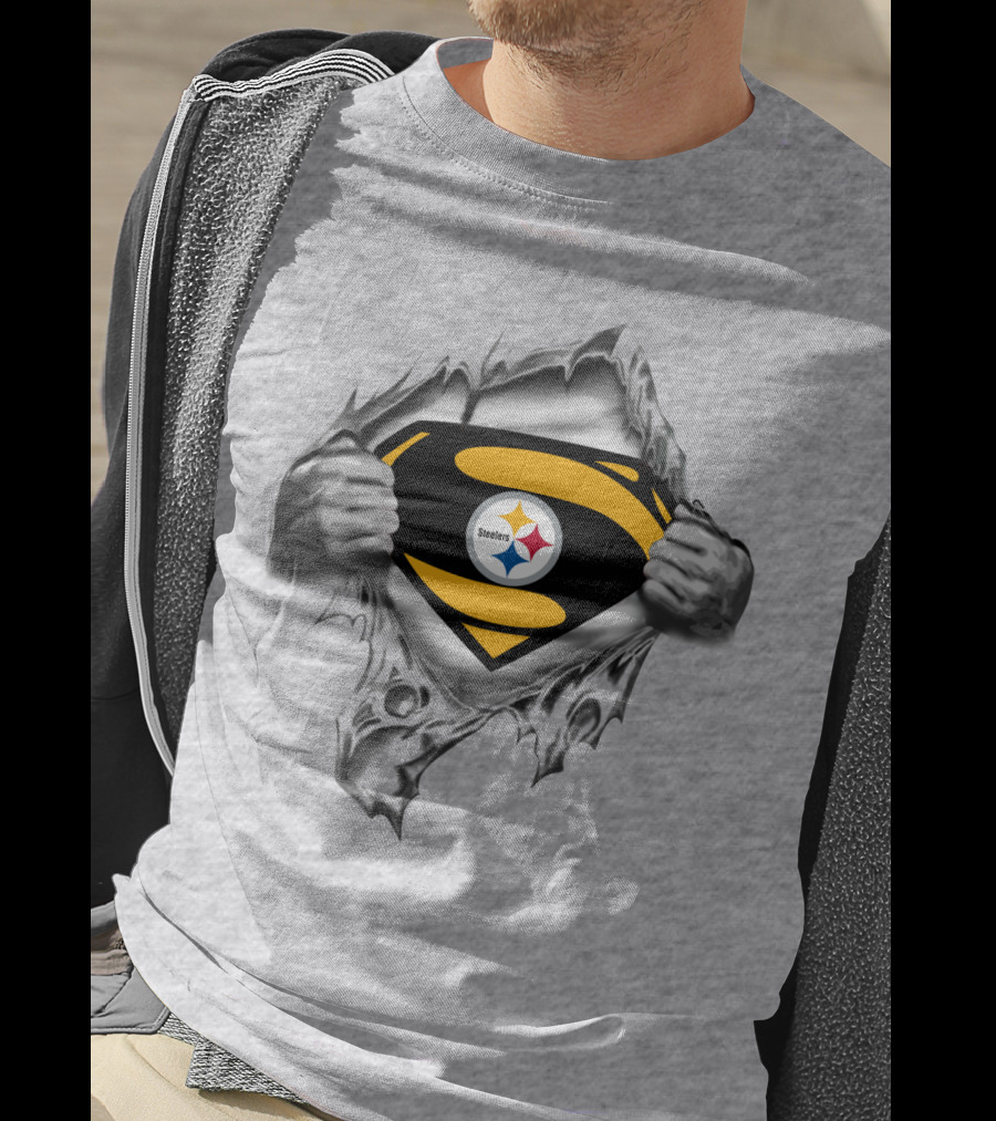 Pittsburgh Steelers Superman Emblem Burst T-Shirt