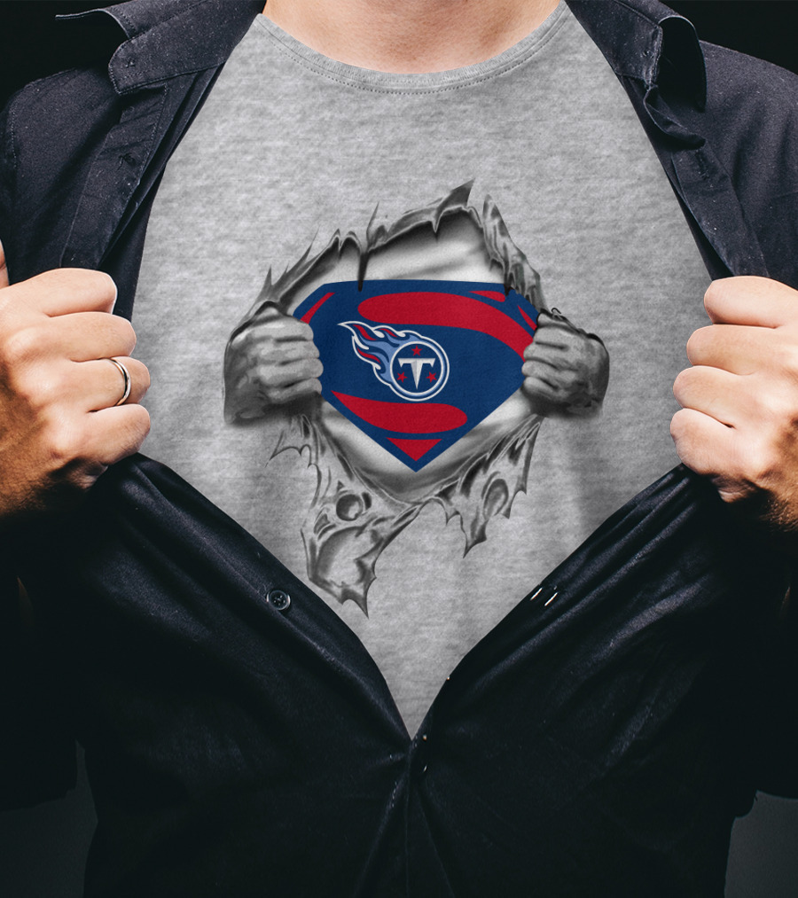 Tennessee Titans Superhero Logo Fusion T-Shirt