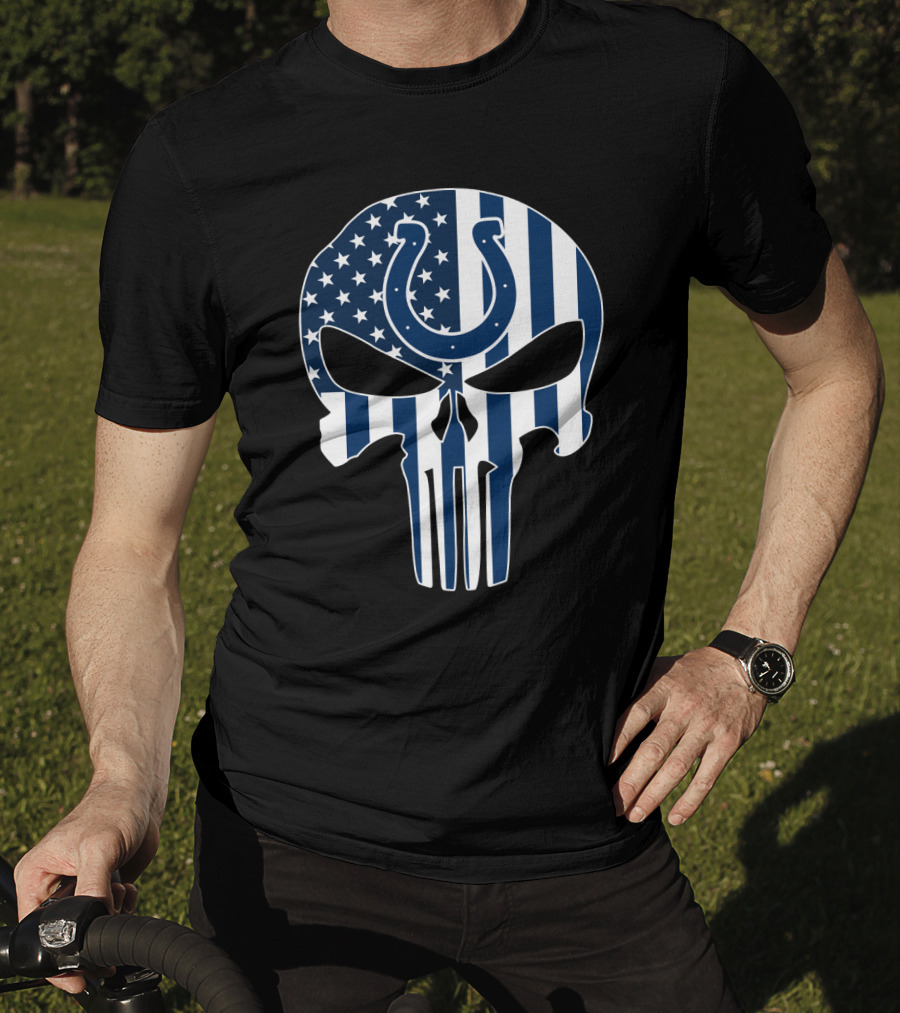Colts Skull American Flag Punisher T-Shirt