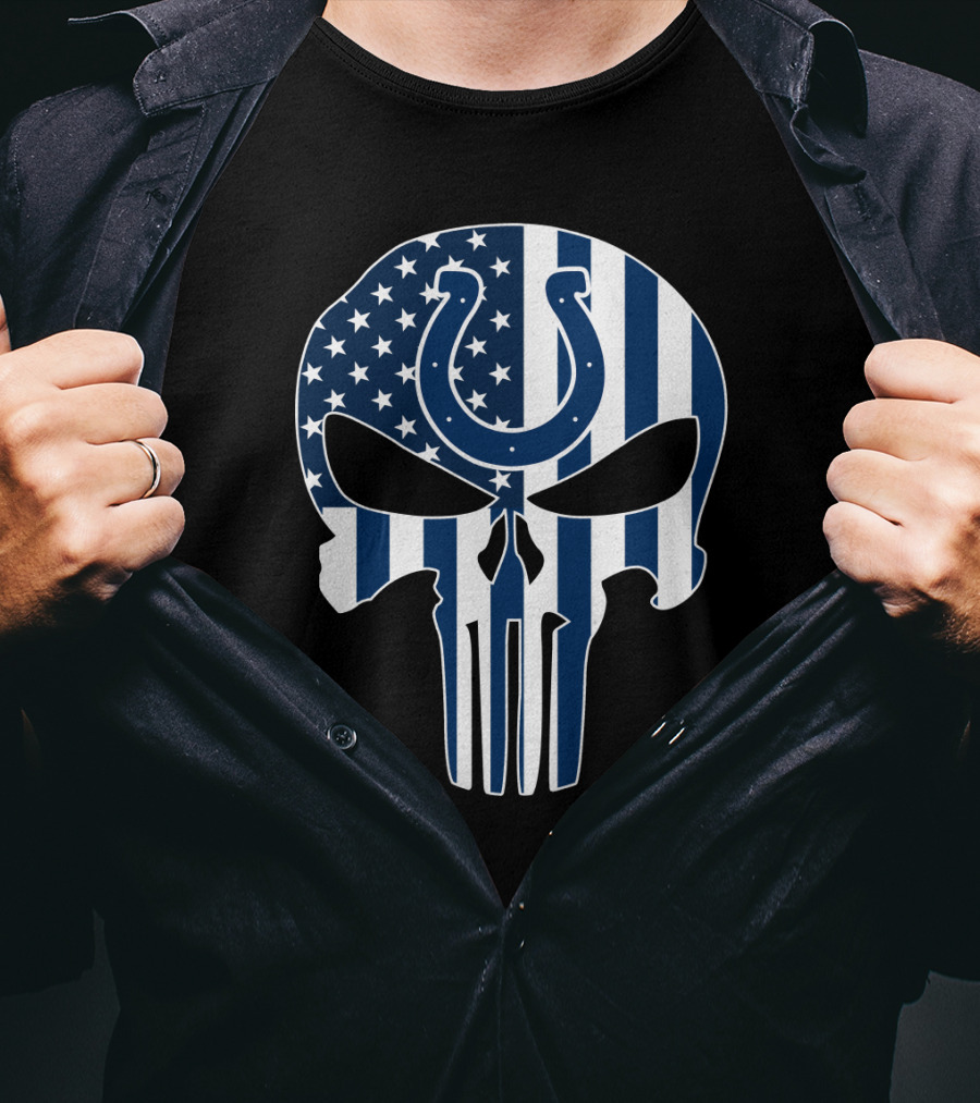 Colts Skull American Flag Punisher T-Shirt