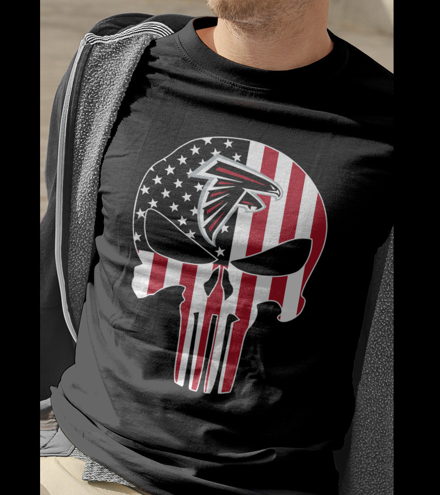 Falcons Skull American Flag T-Shirt