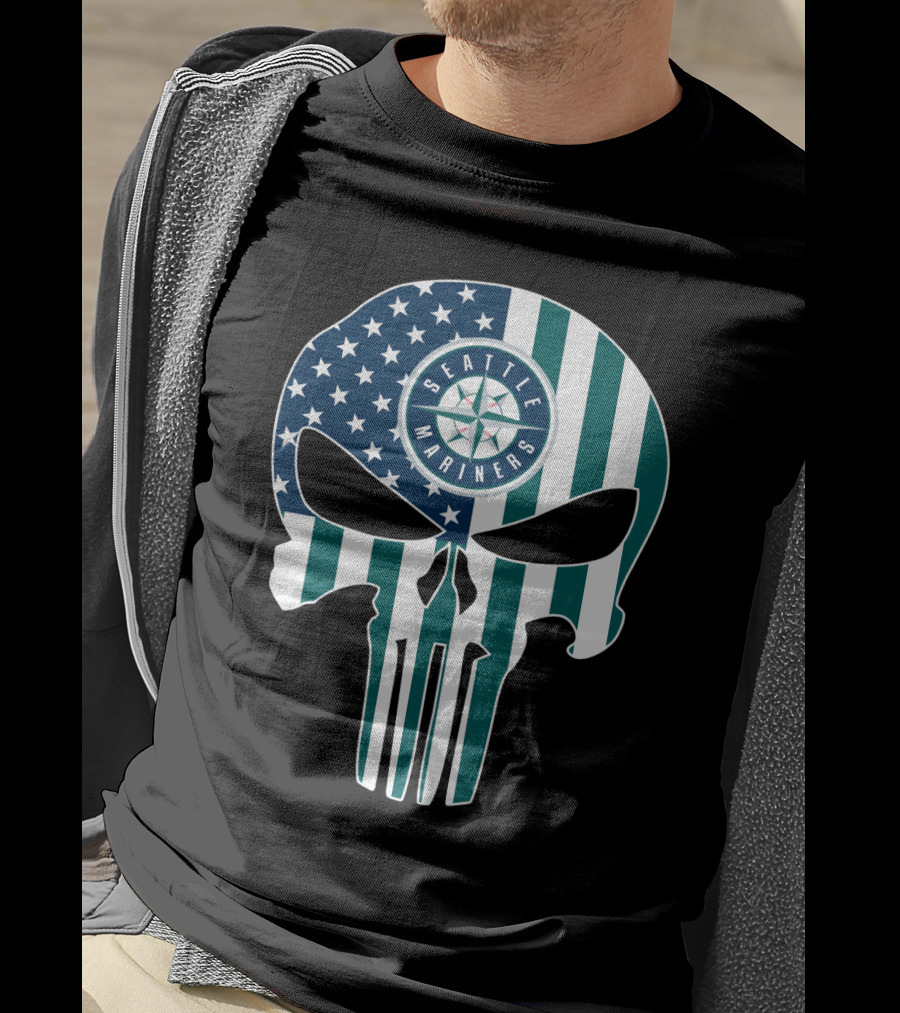 Seattle Mariners Skull Stars Stripes T-Shirt