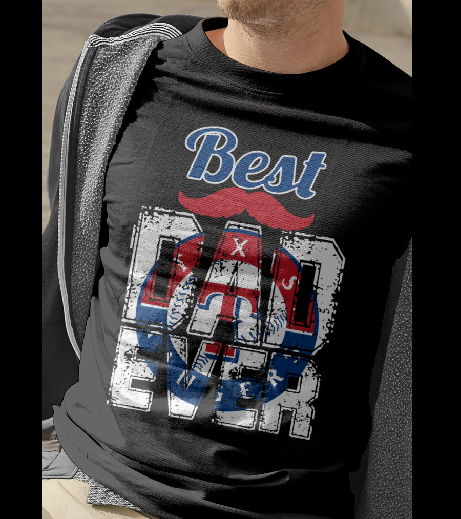 Best Dad Ever Texas Rangers Baseball T-Shirt