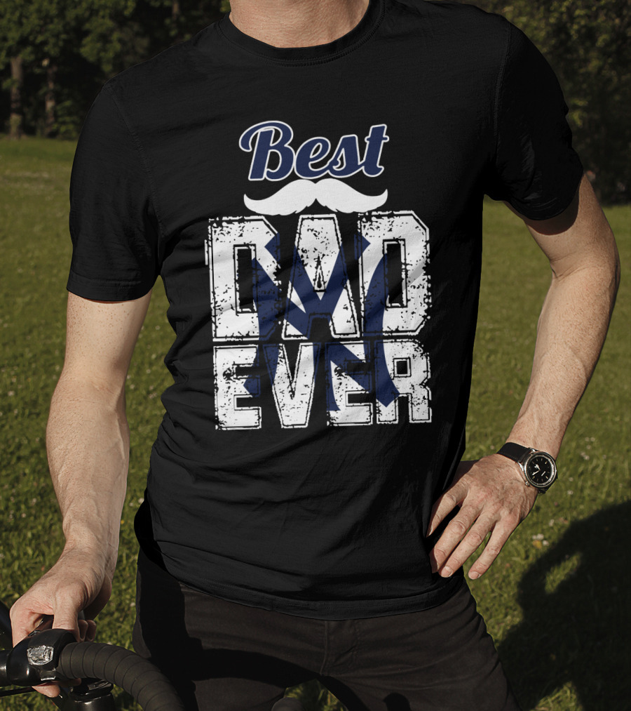 Best Dad Ever Yankees Logo Moustache T-Shirt