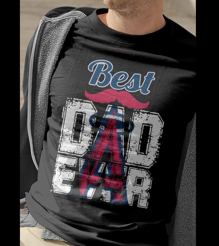 Best Dad Ever Angels Mustache T-Shirt