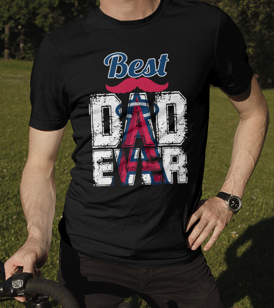 Best Dad Ever Angels Mustache T-Shirt