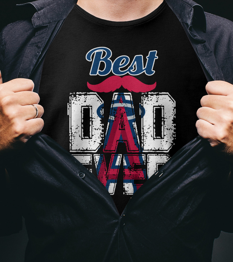 Best Dad Ever Angels Mustache T-Shirt