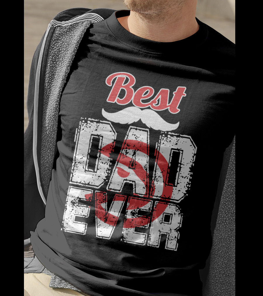 Best Dad Ever Hawks Badge T-Shirt