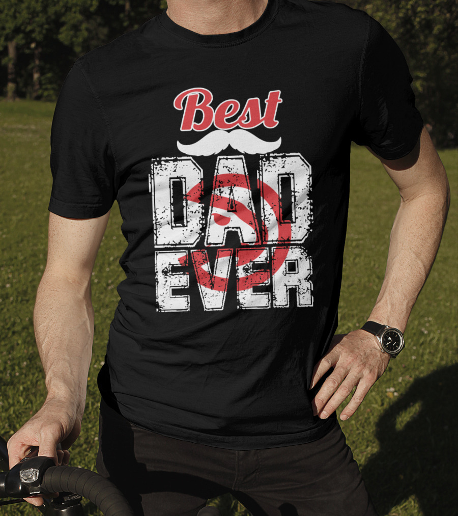 Best Dad Ever Hawks Badge T-Shirt