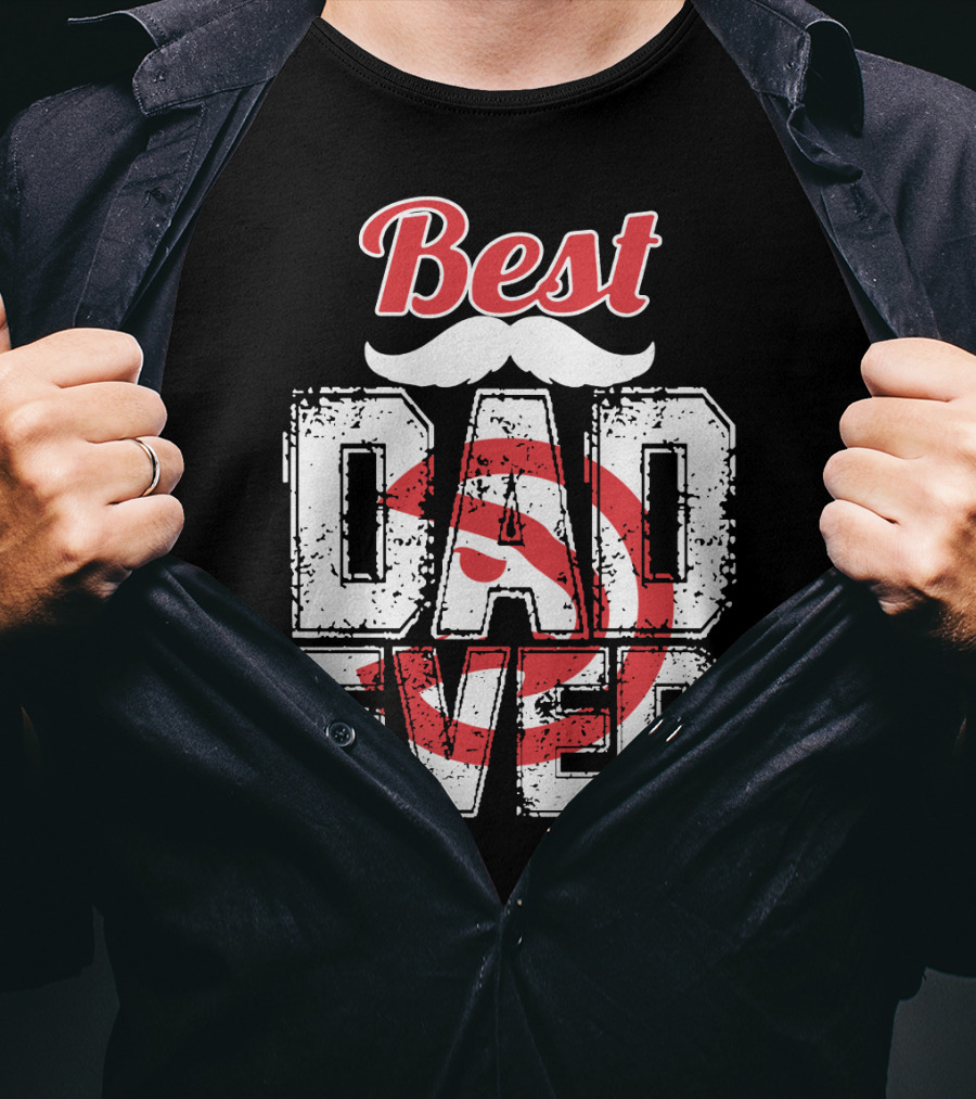 Best Dad Ever Hawks Badge T-Shirt
