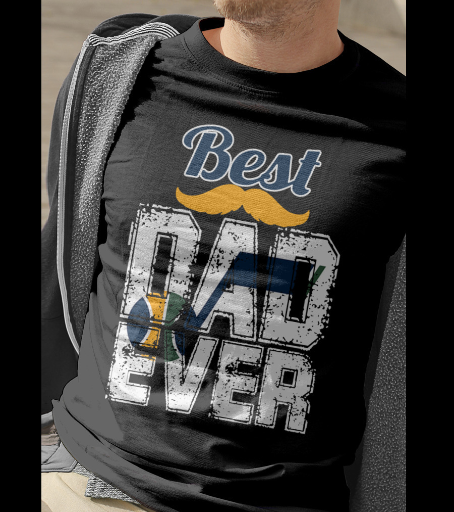 Best Dad Ever Utah Jazz Moustache T-Shirt