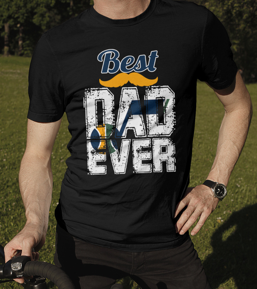 Best Dad Ever Utah Jazz Moustache T-Shirt