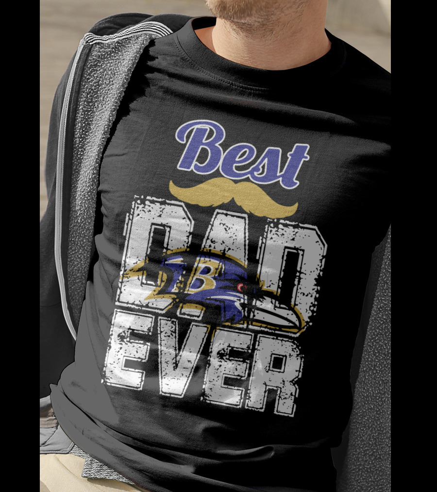 Best Dad Ever Ravens B T-Shirt