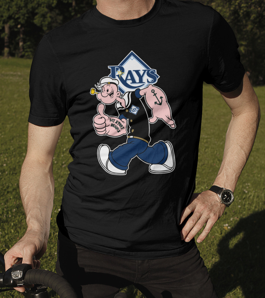 Rays Popeye My Story Begins Anchor Tattoo T-Shirt