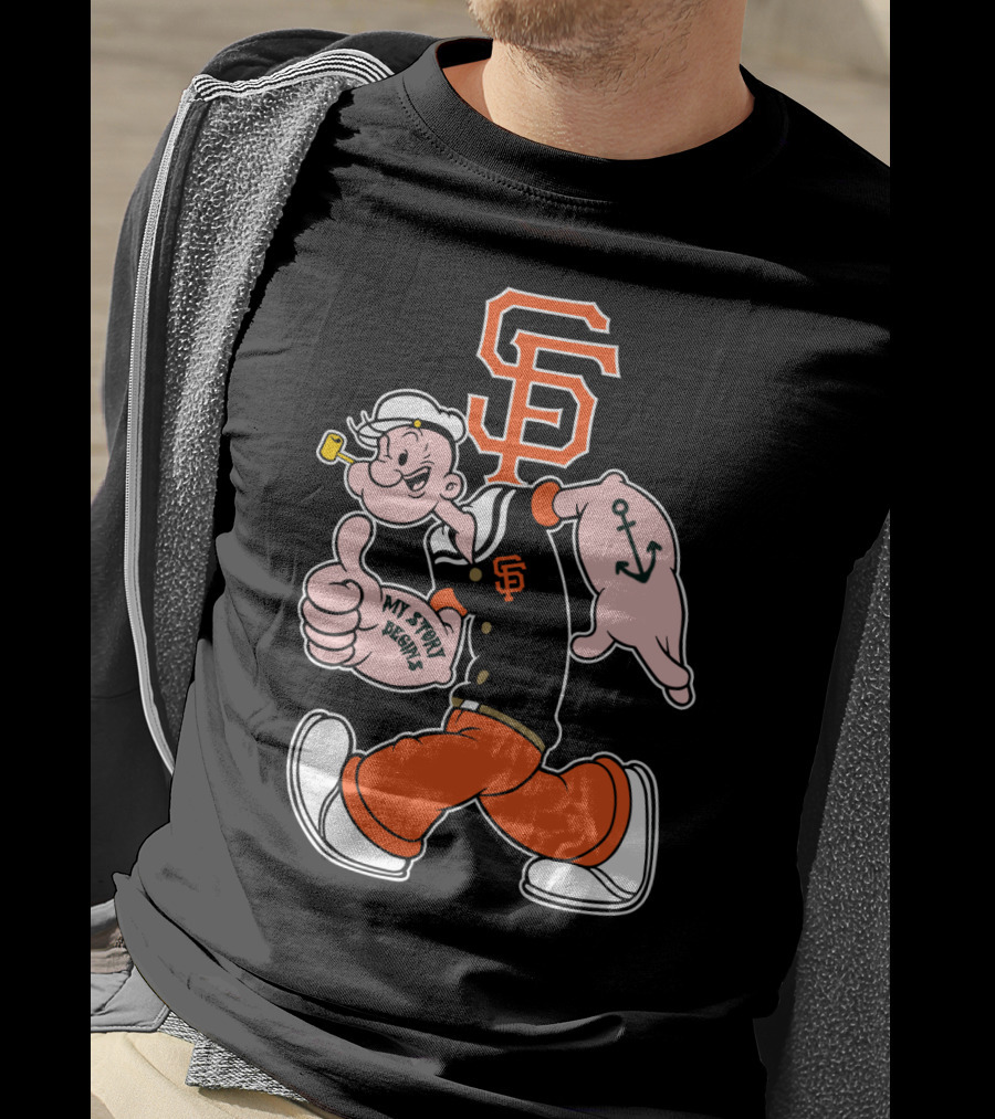 San Francisco Giants Popeye Thumbs Up My Jerry Begins T-Shirt