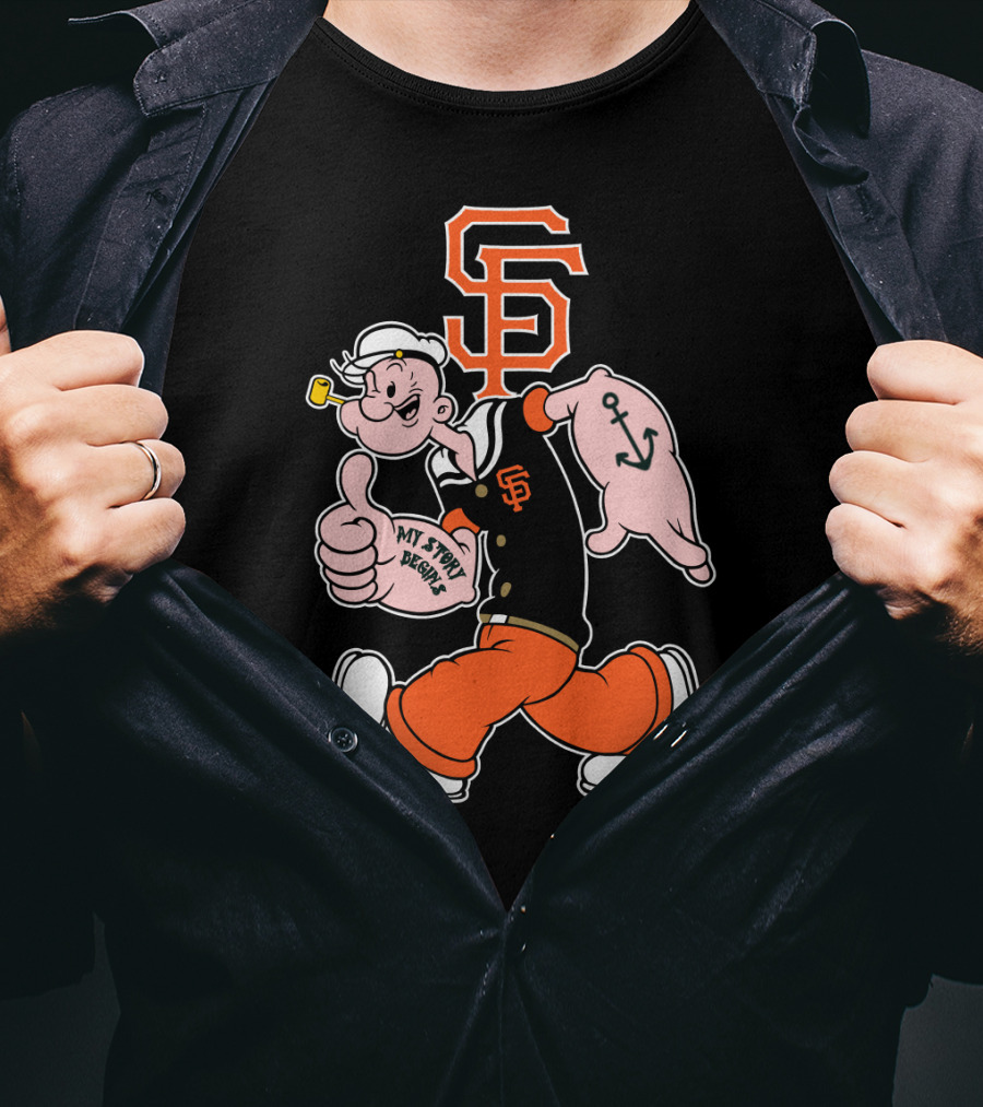 San Francisco Giants Popeye Thumbs Up My Jerry Begins T-Shirt