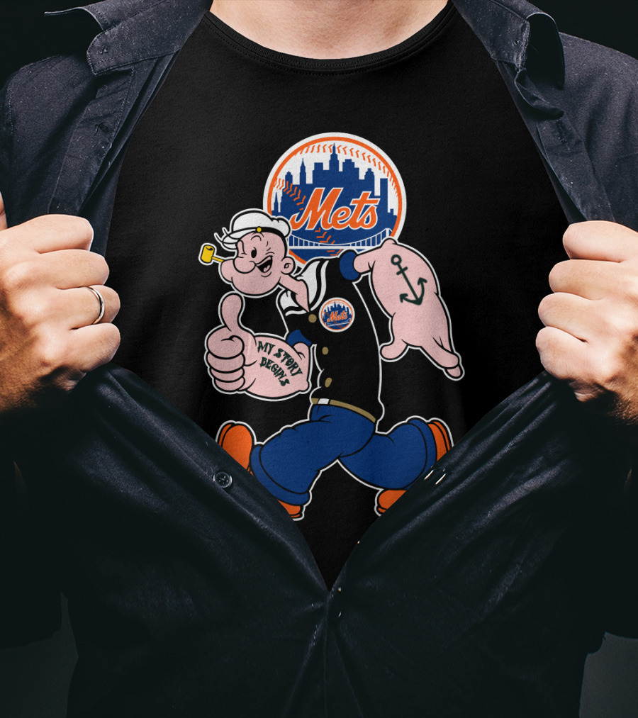 Popeye Mets City Logo Thumbs Up Sailor Anchor T-Shirt