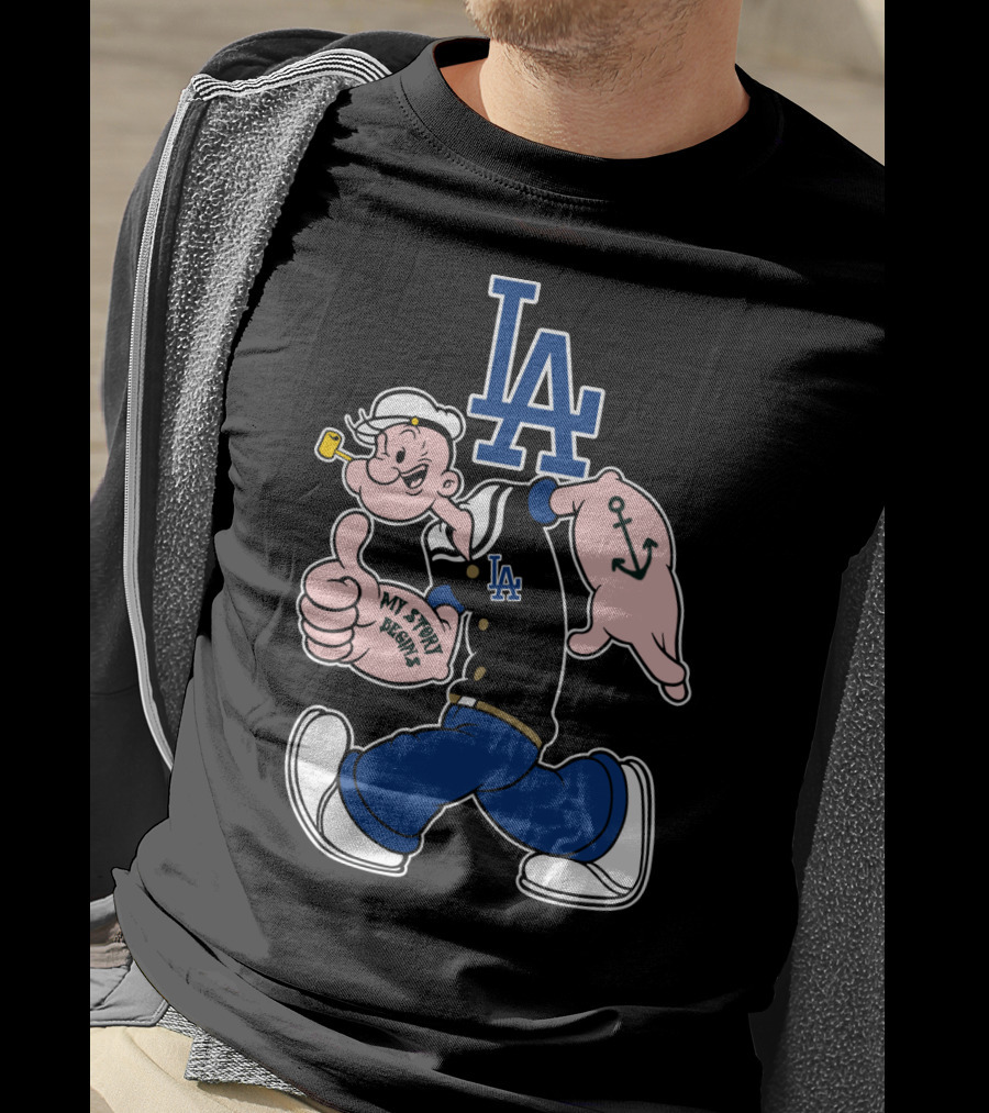 Los Angeles Dodgers Popeye Thumbs Up T-Shirt