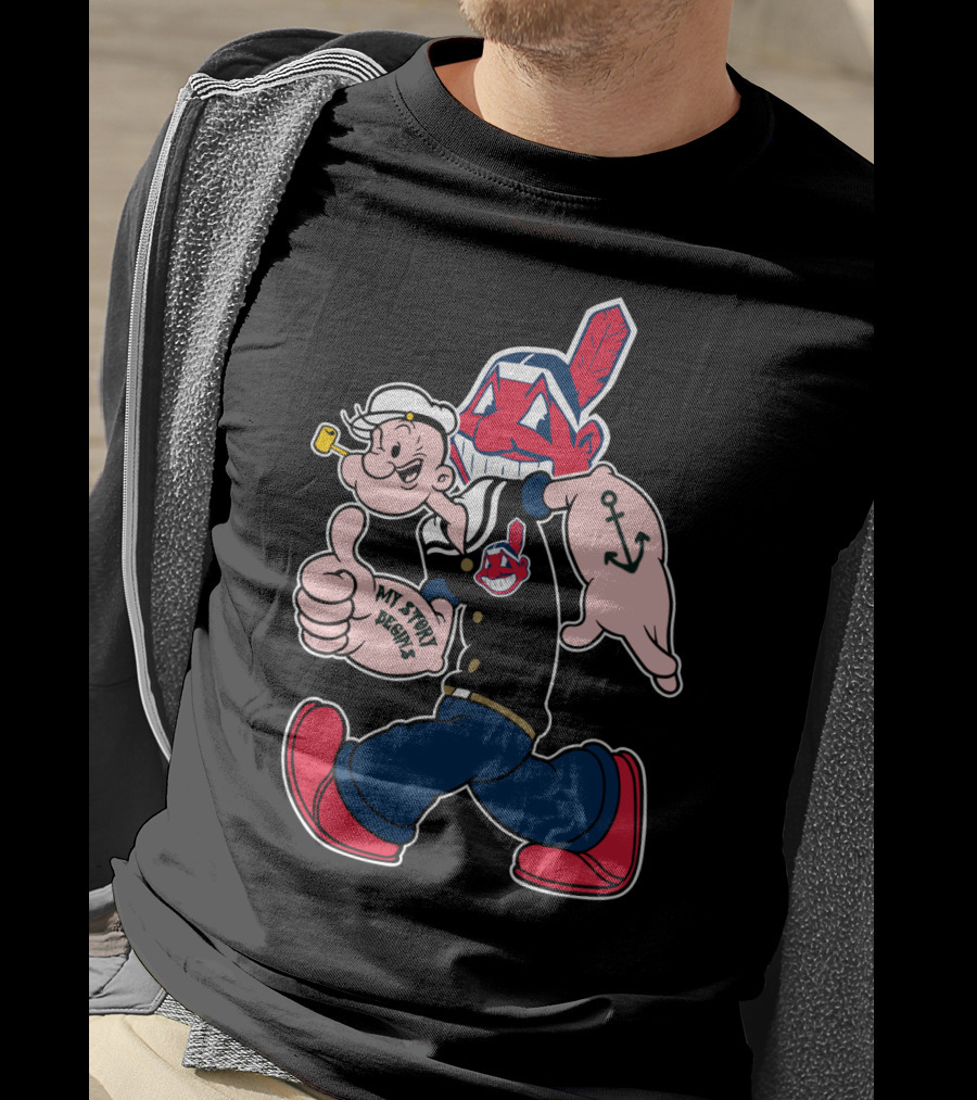Cleveland Indians Chief Wahoo And Sailor Character Combo T-Shirt