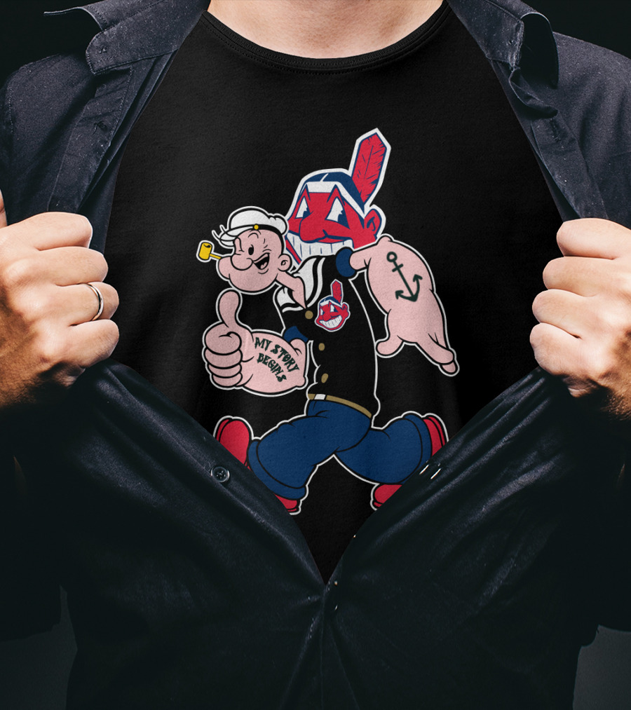 Cleveland Indians Chief Wahoo And Sailor Character Combo T-Shirt