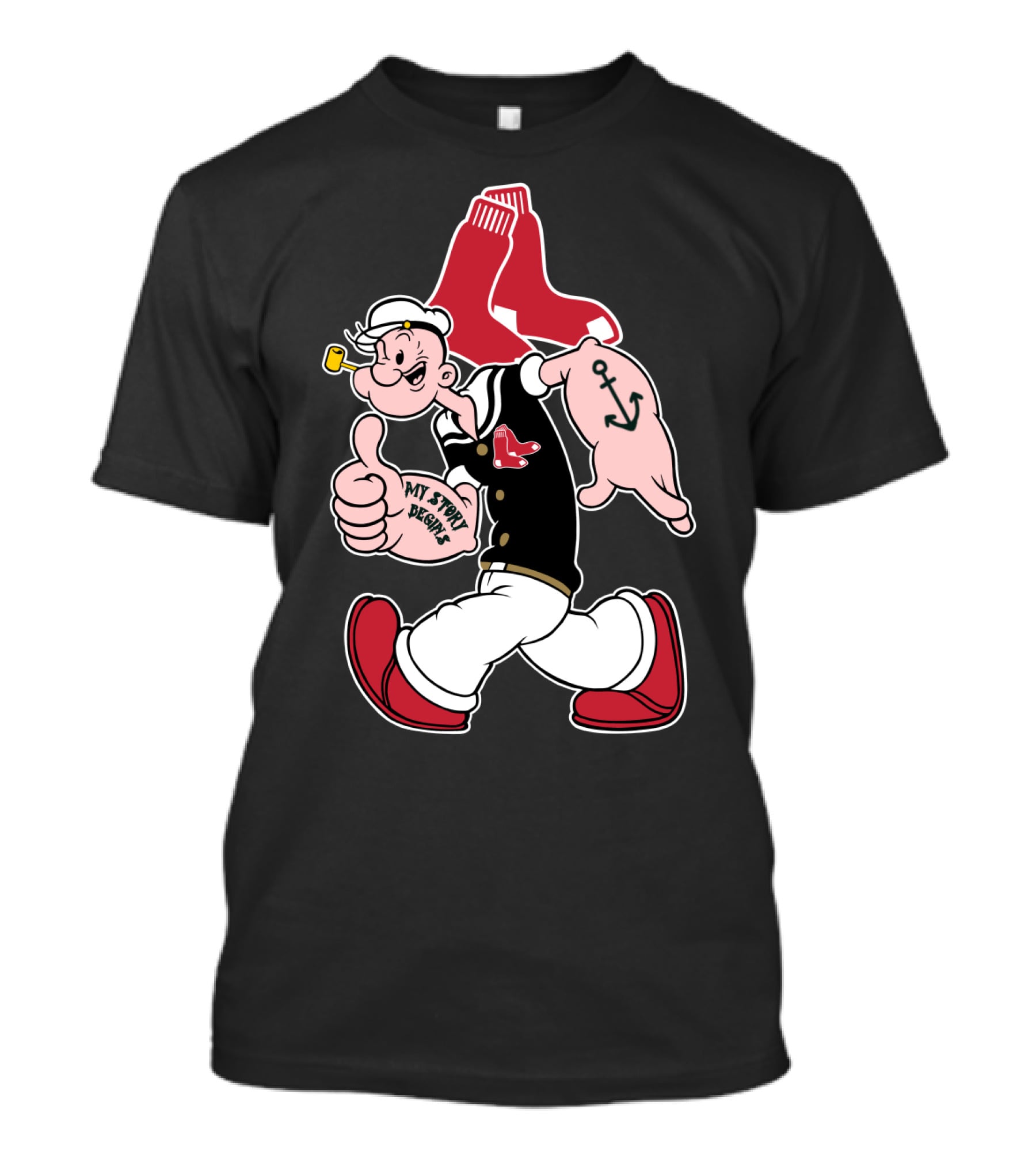 Boston Red Sox Popeye My Story Begins T-Shirt