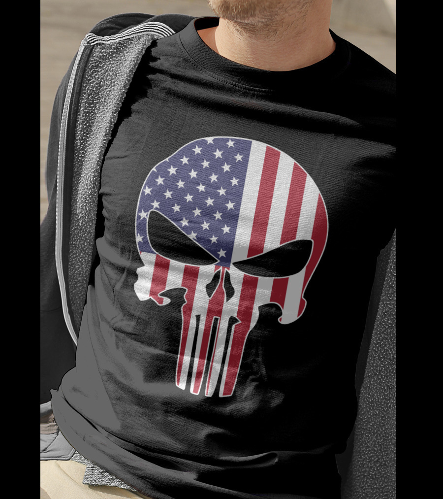 The Punisher Skull American Flag T-Shirt