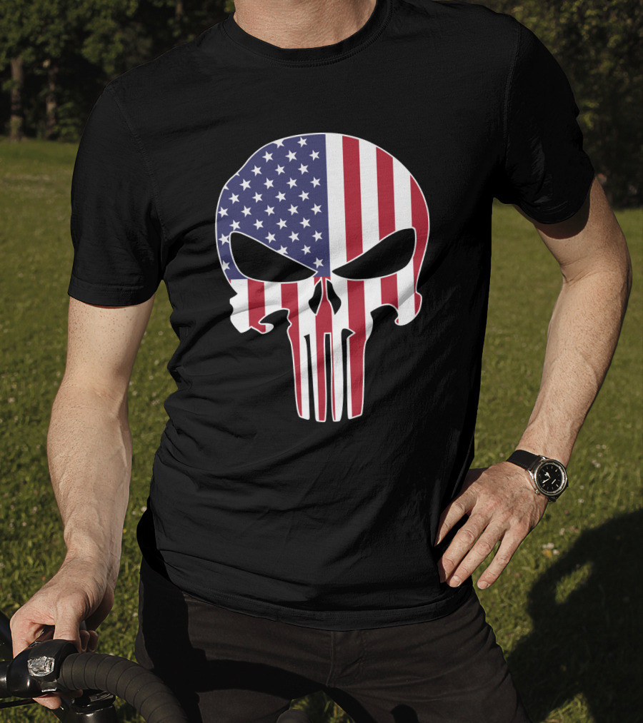 The Punisher Skull American Flag T-Shirt