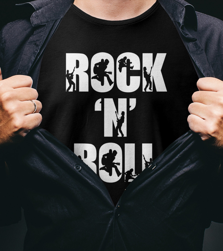 Rock 'N' Roll Guitarist Silhouette Icons T-Shirt