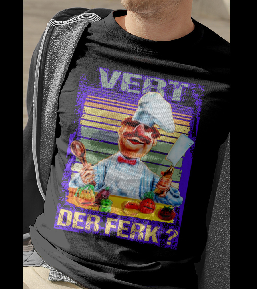 Vert Der Ferk Colorful Chef With Vegetables And Utensils T-Shirt