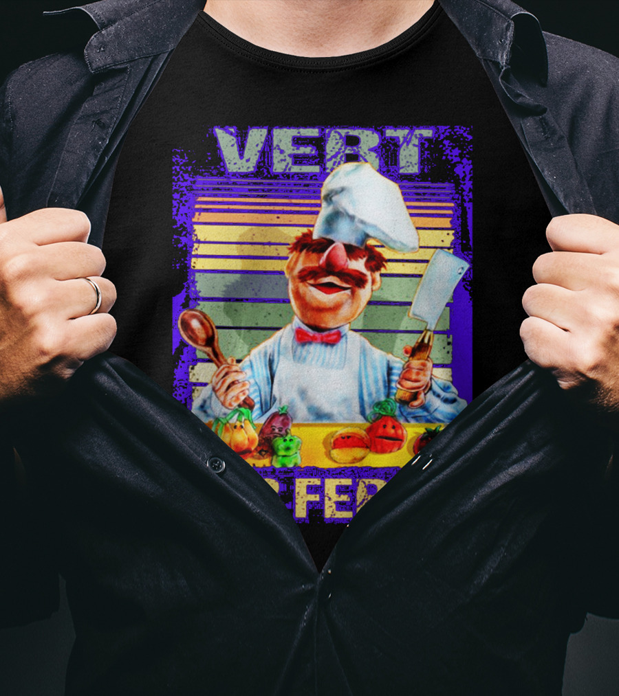 Vert Der Ferk Colorful Chef With Vegetables And Utensils T-Shirt