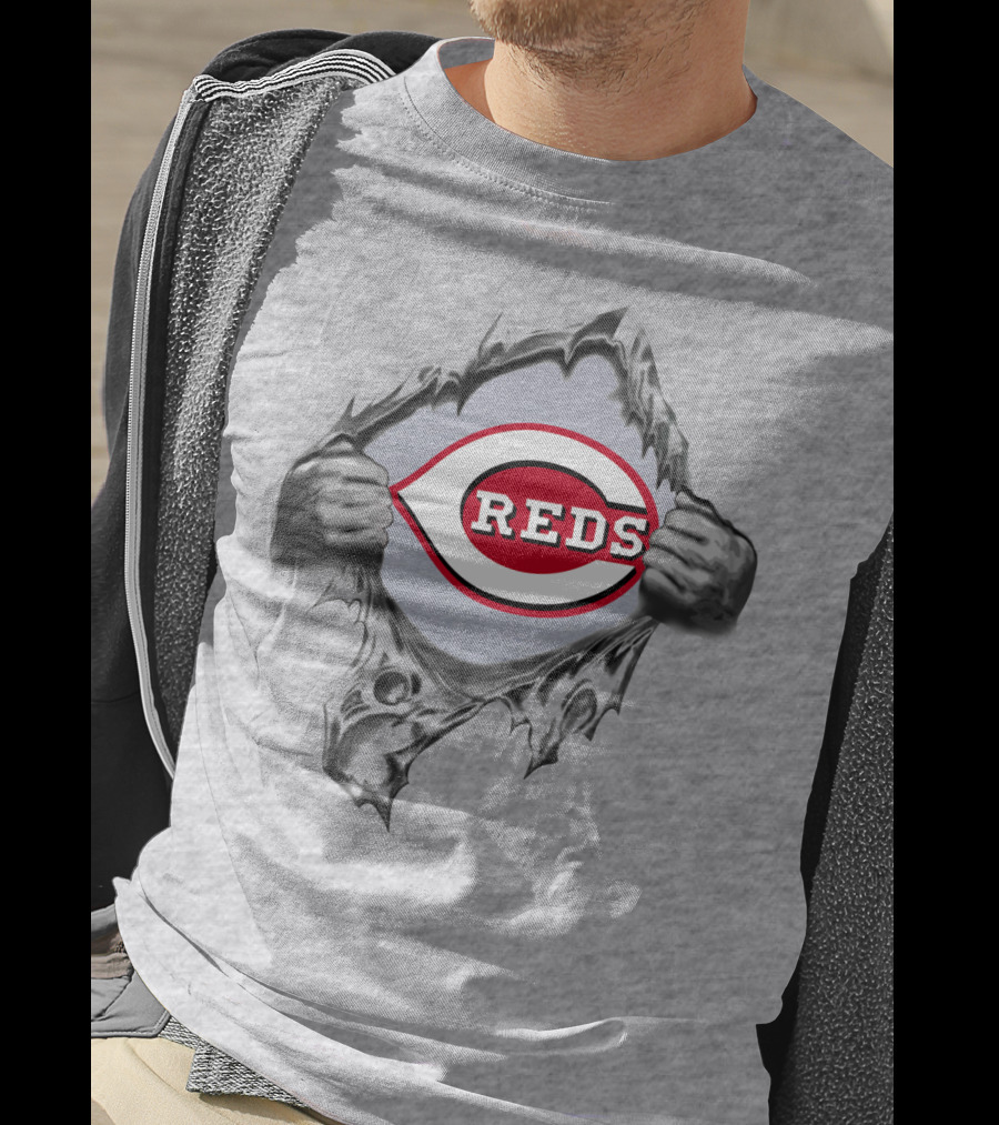 Cincinnati Reds Logo Breaking Through T-Shirt